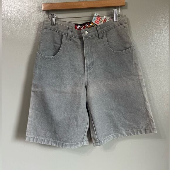 Y2K JYNX hip hop denim gray shorts boys size 11-12 relaxed graphic design grunge - Picture 2 of 11